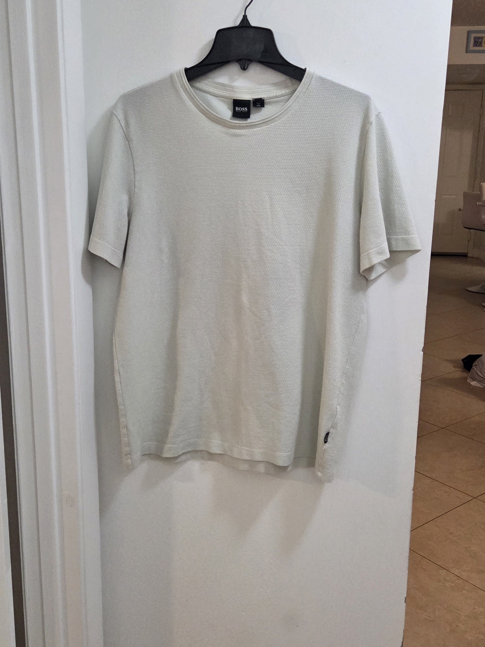 BOSS Hugo Boss Cream Short-Sleeve Crew Neck T-Shirt, XL